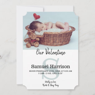 Vårt tillkännagivande från Valentine Februari Baby Meddelande