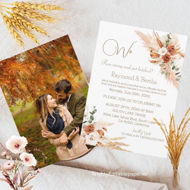 Vårt tillkännagivande om bohemisk elopement meddelande (Skapare uppladdad)