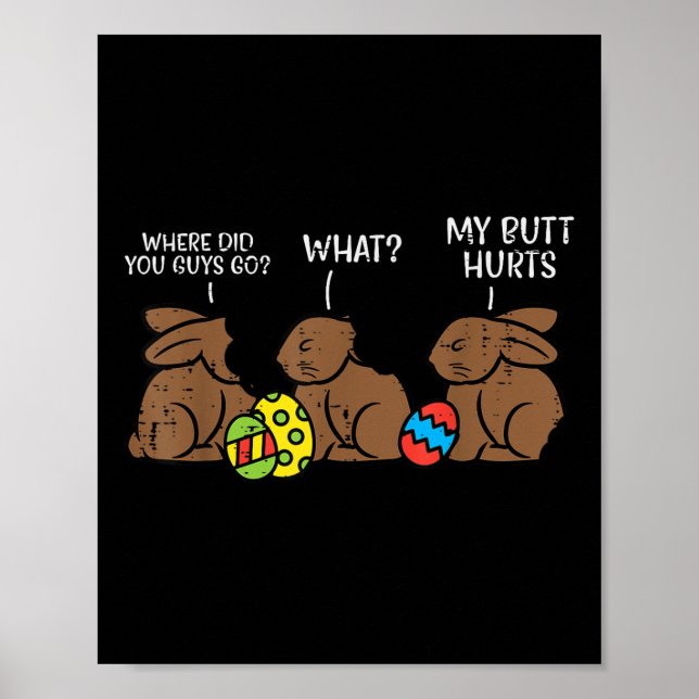 Vart tog ni er att choklera Bunny Funny Påsk? Poster (Framsidan)