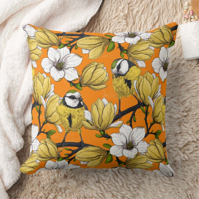 Vårtid i gult kudde (Filt)