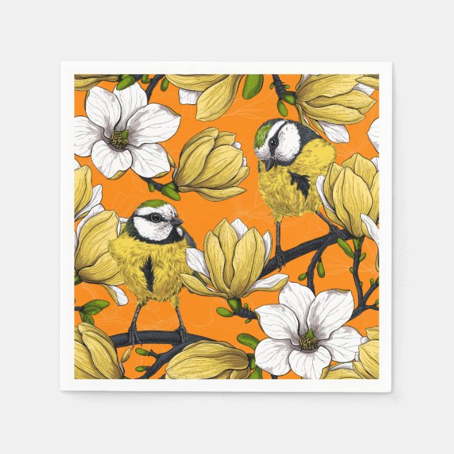 Vårtid i gult pappersservett (Framsidan)