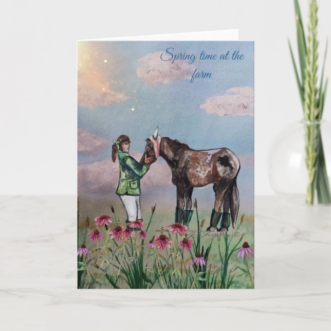 Vårtid på gården nummer tre inbjudan (Framsida)