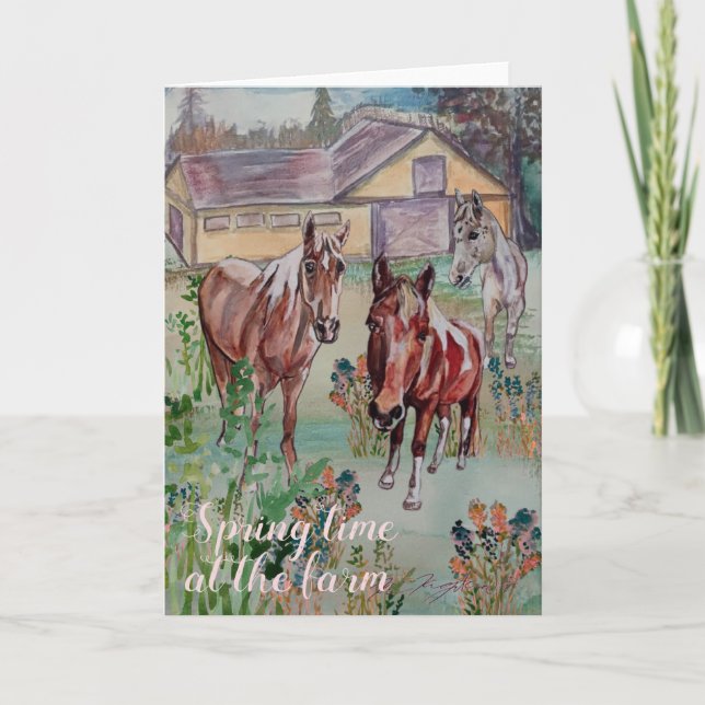 Vårtid vid gården #2 tomt inuti inbjudan (Framsida)