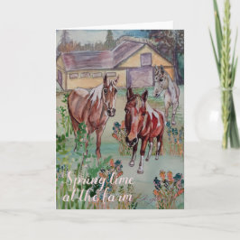 Vårtid vid gården #2 tomt inuti inbjudan