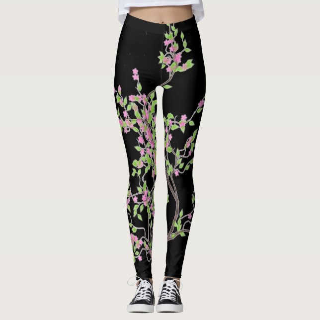 Vårträd med blommor leggings (Framsida)