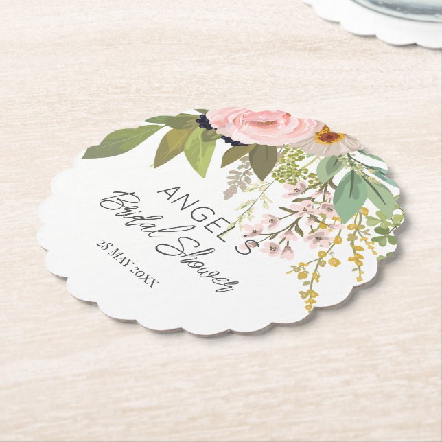 Vårträdgård Blommig brudbukett shower  Underlägg Papper (Vinklad)