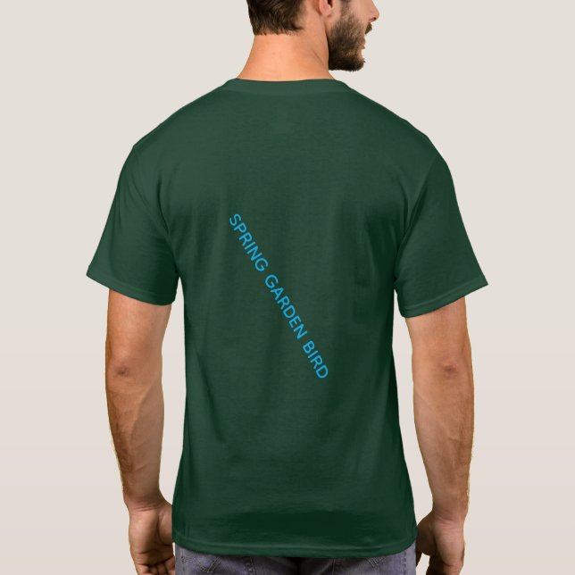 VÅRTRÄDGÅRD FÅGEL GRAFISK KONST T SHIRT (Baksida)