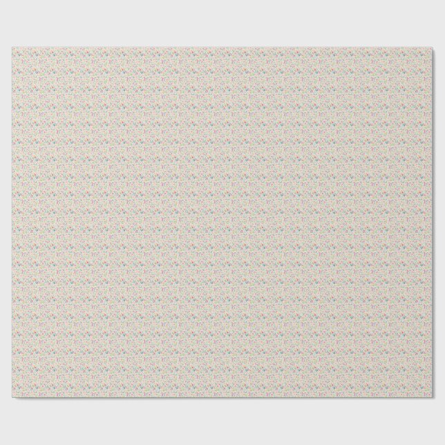Vårträdgård med vilda blommor presentpapper (Platt)
