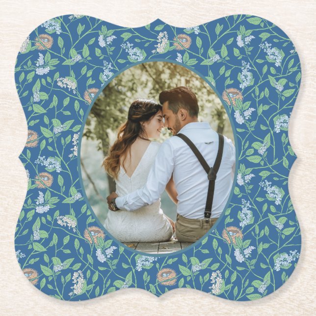 Vårträdgård Mor Dag Rödhake Bo Drottning Foto Underlägg Papper (Framsida)