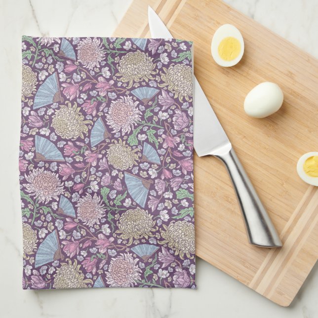 Vårträdgård Mors Dag Krysantemum Japan Kökshandduk (Vikt i Fjärdedel)