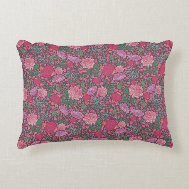 Vårträdgård Morsdag Japanska Papperslyktor Prydnadskudde (Framsidan)