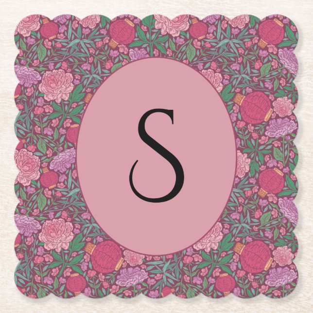 Vårträdgård Morsdag Japanska Papperslyktor Underlägg Papper (Framsida)