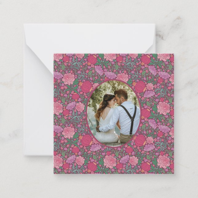 Vårträdgård morsdags japanska lyktor foto anteckningskort (Framsida)