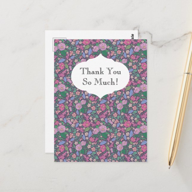 Vårträdgård Morsdags Vallmoblommor Japanska Fläkta Vykort (Fram/Back In Situ)