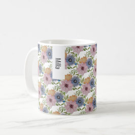 Vårträdgård Vattenfärg Blå Kaffemugg