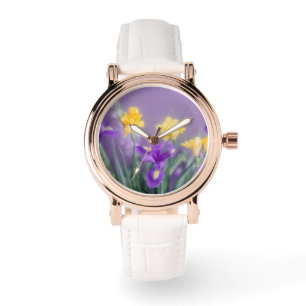 Vårträdgårds blomviska blommor armbandsur