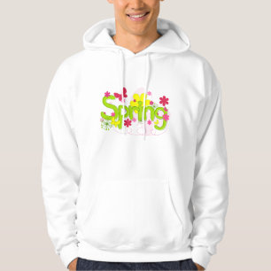 Vårträdgårds typografi Blommor Fjärilar Hoodie