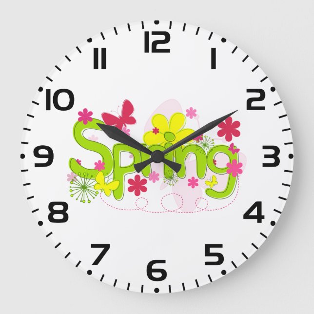 Vårträdgårds typografi Blommor Fjärilar Stor Klocka (Framsida)