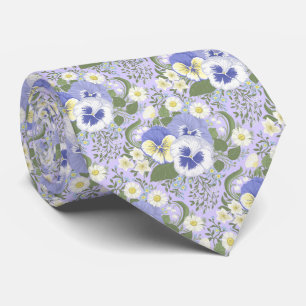 Vårträdgårdsblommor på lavendel slips