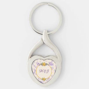 Vårträdgårdssamling Kräm Twisted Heart Silverfärgad Nyckelring