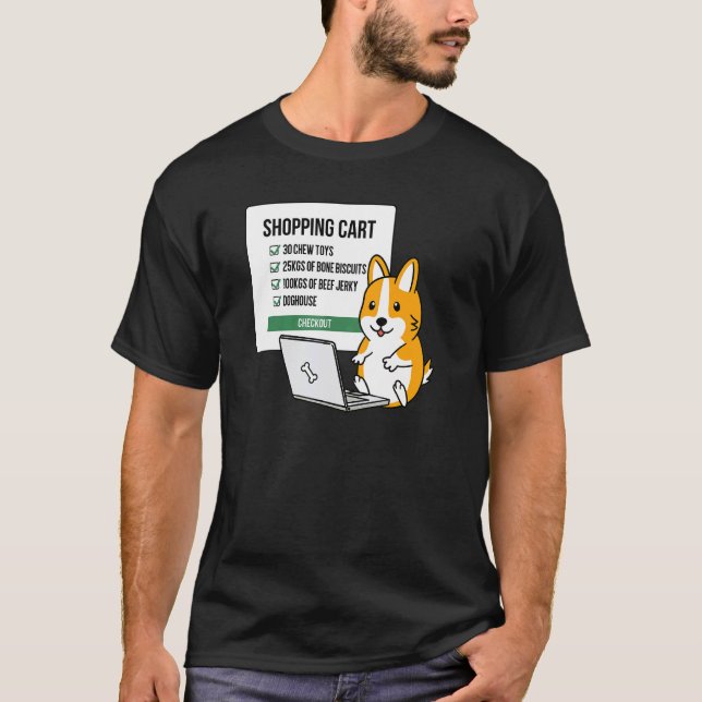 Varukorg Corgi Hund T Shirt (Framsida)