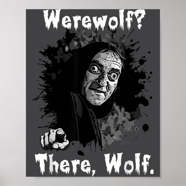 Varulv_ Där, varg. Roligt Abby Normal Retro Komedi Poster (Framsidan)