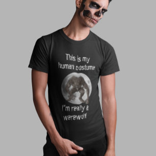 Varulv Full Moon Human Costume Halloween T Shirt