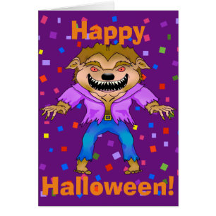 Varulv Halloween-gratulationskort Hälsningskort