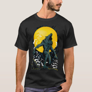 Varulv Howling vid full mångrafik T Shirt