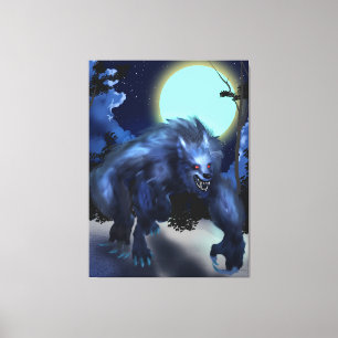 Varulv i Moonlight Canvastryck