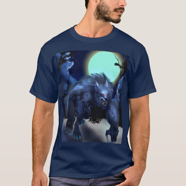 Varulv i Moonlight T Shirt (Framsida)