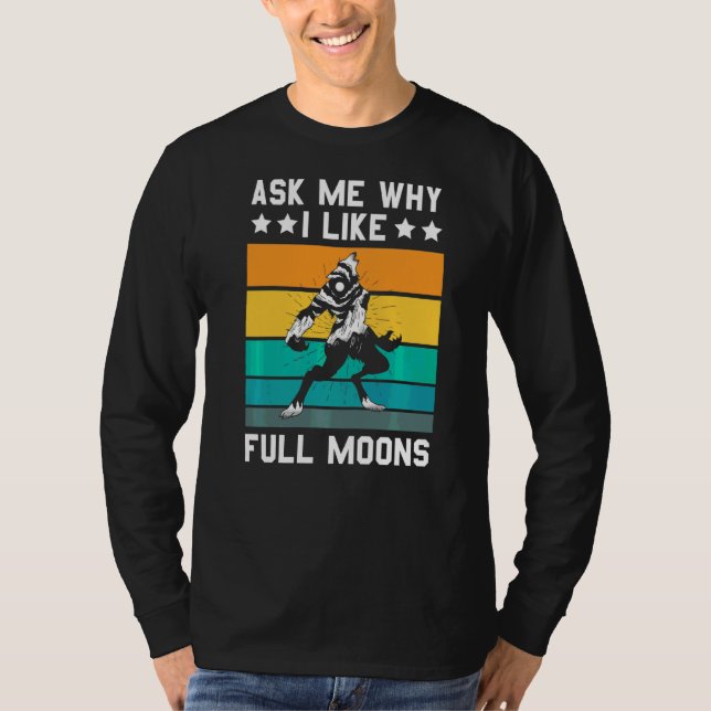Varulv jag gillar helmånon t shirt (Framsida)