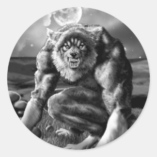 varulv runt klistermärke