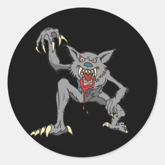 Varulv Stickers/Kuvertförseglingar Runt Klistermärke