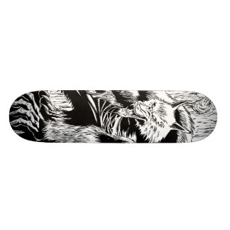 Varulv svart och vit skateboard
