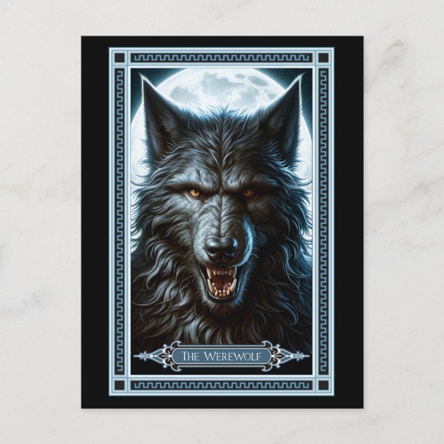 Varulv Tarotkort Vykort (Framsida)
