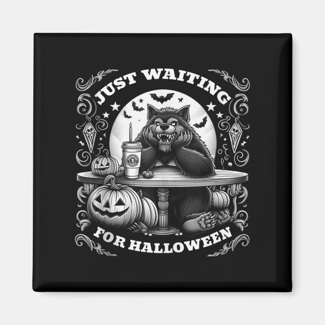 Varulv väntar bara på Halloween-taloky Scary N Magnet (Framsidan)