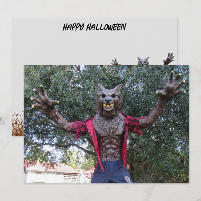 Varulv/Varg Man-vykort (Fram/baksida)