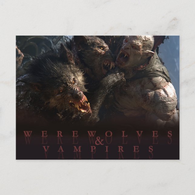 Varulvar & Vampyrer - Striden Vykort (Framsida)
