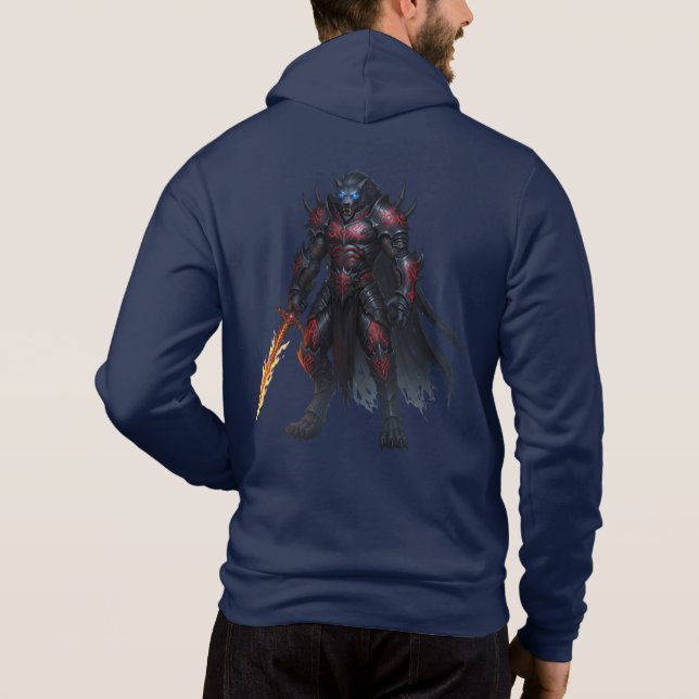 Varulvs Krigarkapuschhuvtröja – Hyperrealistisk Ko T Shirt (Baksida)