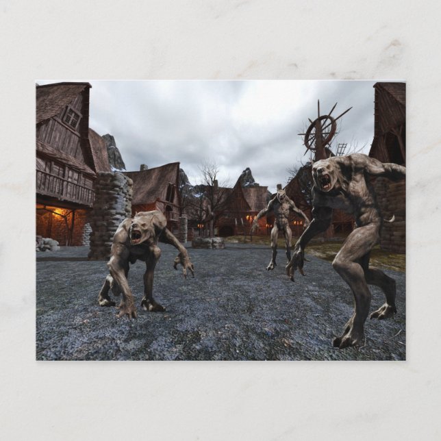 Varulvsflocken i staden vykort (Framsida)