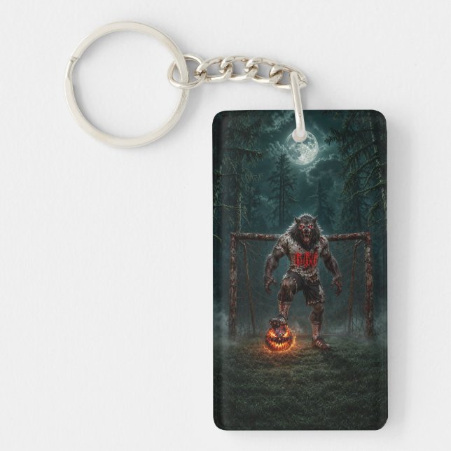 Varulvsfotbollsspelare Halloween-skräckkonst (Framsidan)