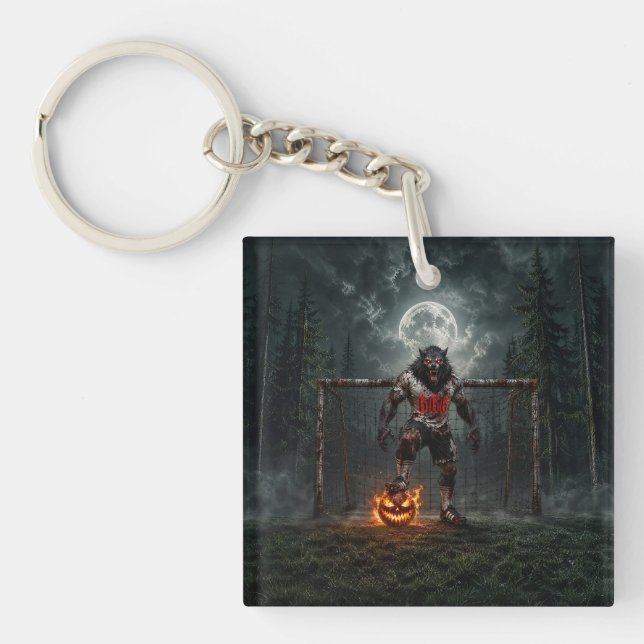 Varulvsfotbollsspelare Halloween-skräckkonst (Framsidan)