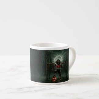 Varulvsfotbollsspelare Halloween-skräckkonst Espressomugg