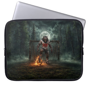 Varulvsfotbollsspelare Halloween-skräckkonst Laptop Fodral