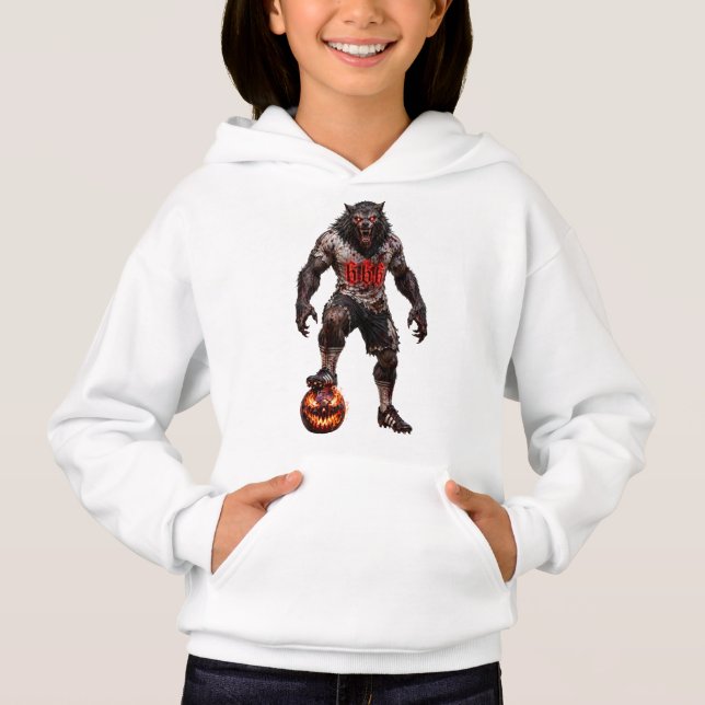 Varulvsfotbollsspelare Halloween-skräckkonst T Shirt (Framsida)