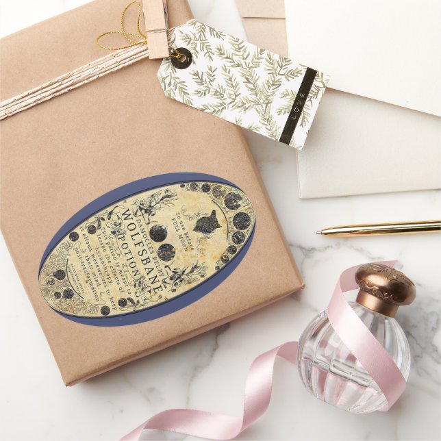 Varulvspotion Wolfsbane Ovalt Klistermärke (Gifting)