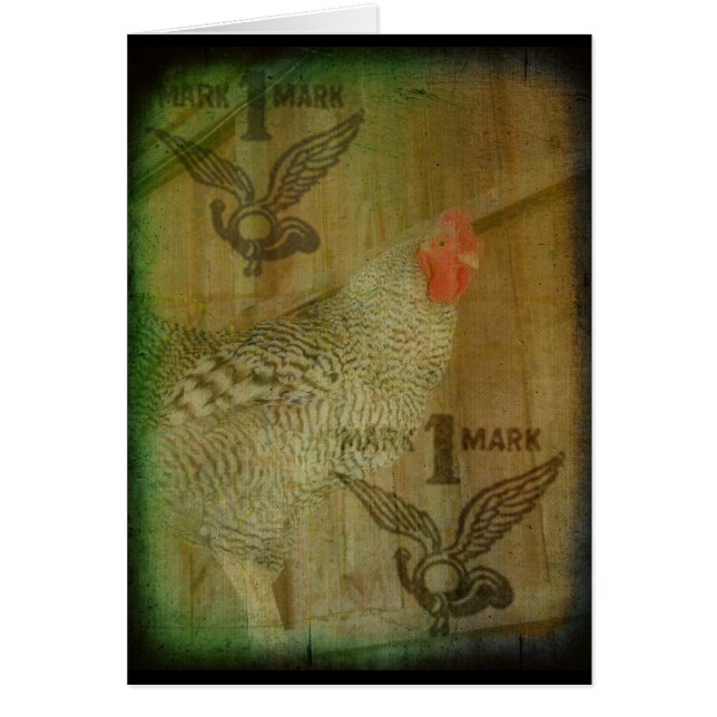 Varumärke för Barred Sten Tupp Hälsningskort (Framsidan)