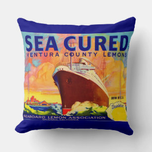 Varumärke för Sea Cured citroner låda Kudde