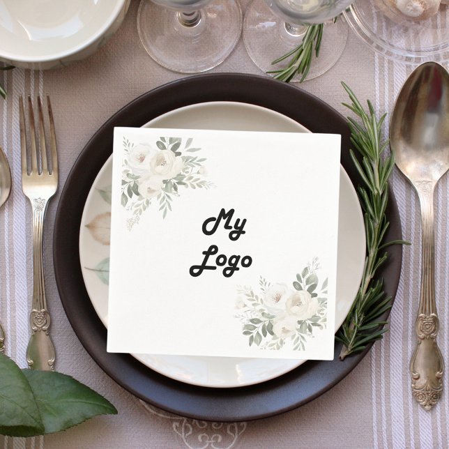 Varumärke för vit logotyp i färg pappersservett (Skapare uppladdad)